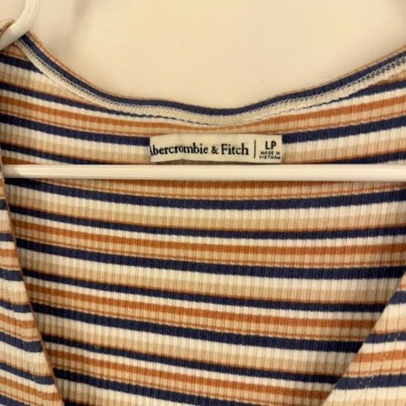 Abercrombie & Fitch Blue Orange Triple Keyhole Ribbed Knit Mini Dress Large - Picture 7 of 13